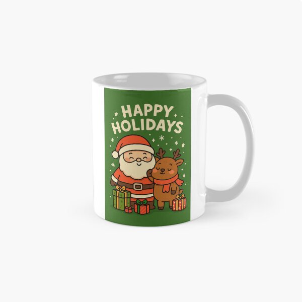 Item preview, Kawaii Santa Claus and Reindeer Merry Christmas - Cute Winter Illustration designed and sold by Lyvion design.