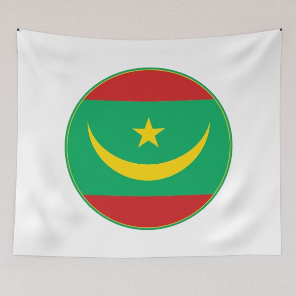 Item preview, Mauritania Flag Round Design designed and sold by NTGUILTY.