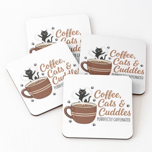 Item preview, Gatos y mimos con café | El amigo felino perfectamente cafeinado designed and sold by Haven-Sticker.