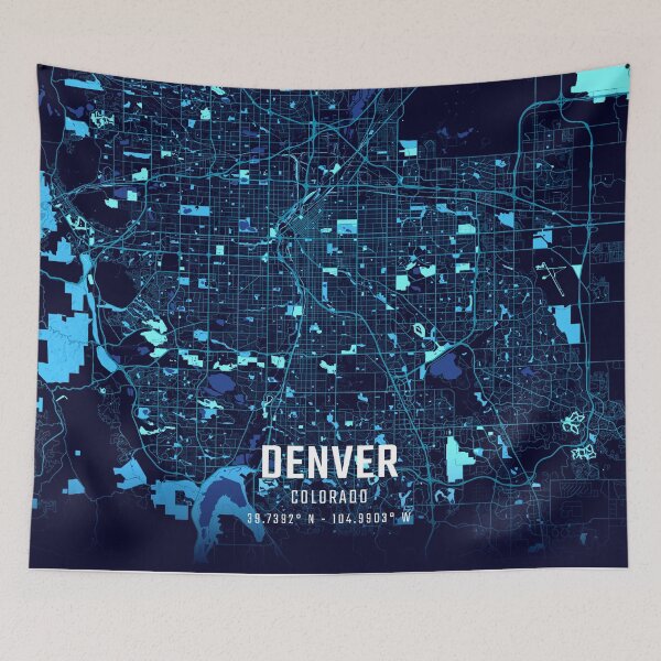 Item preview, Denver Midnight City Map designed and sold by HomeLivingCo.