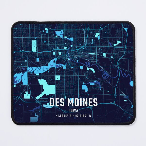 Item preview, Des Moines Midnight City Map designed and sold by HomeLivingCo.