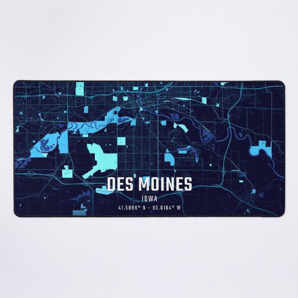 Item preview, Des Moines Midnight City Map designed and sold by HomeLivingCo.