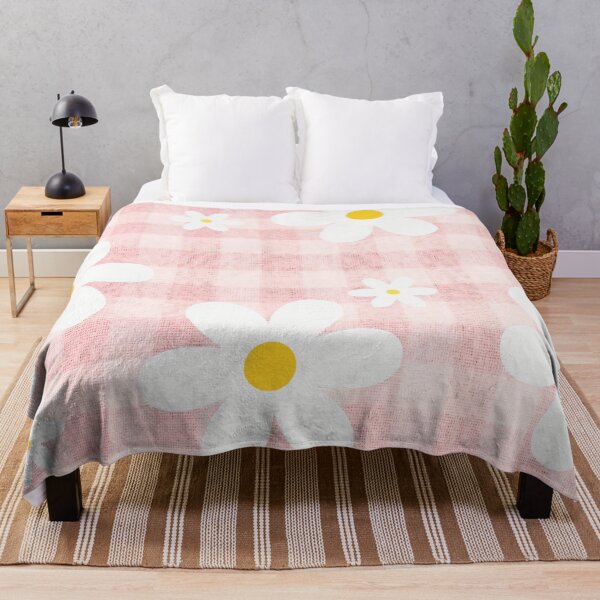 Artikelvorschau, Niedliches rosa Vichy-Karo-Muster mit weißen Gänseblümchen entworfen und verkauft von Colorville.