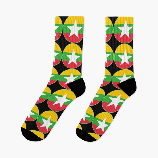 Item preview, Myanmar Flag Round Design designed and sold by NTGUILTY.