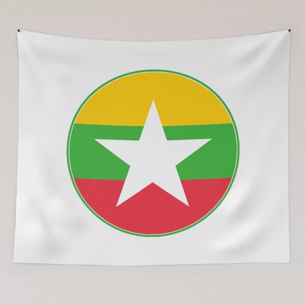 Item preview, Myanmar Flag Round Design designed and sold by NTGUILTY.