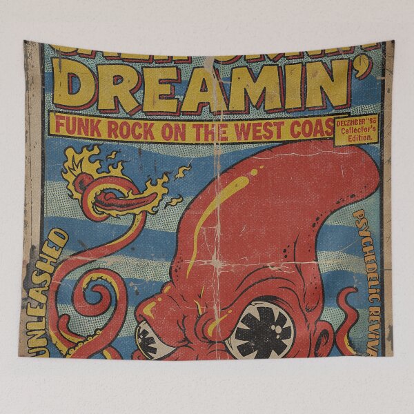 Item preview, California Dreamin': Retro 90s Funk Rock Octopus Comic Book Poster Art designed and sold by vaerk.