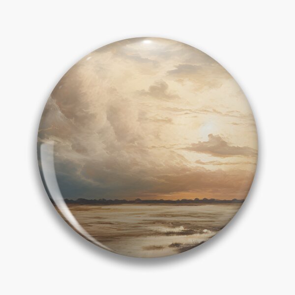 Item preview, Antique Cloud Sky Painting: Farmhouse Lake View designed and sold by SavageVision.