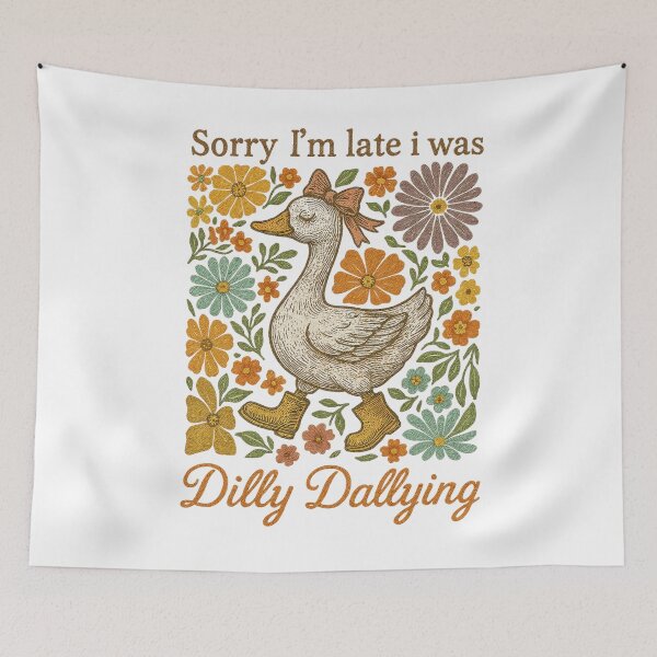 Item preview, Late Was Dilly Saying Vintage Classic I'm Sorry Dallying Retro Funny I designed and sold by PEDDAKAPRADEEP.