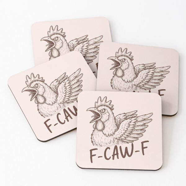 Item preview, F-Caw-F Angry Shouting Chicken Funny Humorous Bird Pun designed and sold by KLArtzStore.