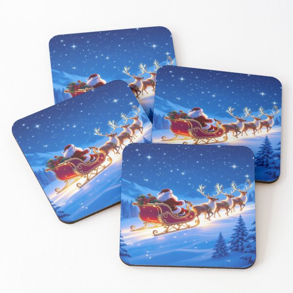 Item preview, Santa’s Sleigh Ride – Magic, light & winter joy over snowy mountains & starry skies designed and sold by FotoworldEdel.