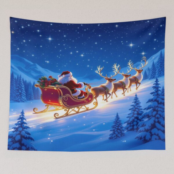 Item preview, Santa’s Sleigh Ride – Magic, light & winter joy over snowy mountains & starry skies designed and sold by FotoworldEdel.