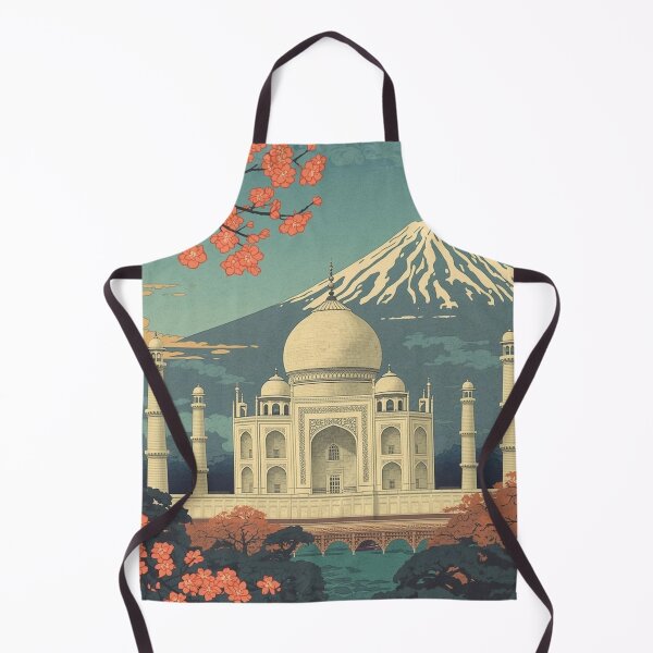 Item preview, Ukiyo-e Woodblock Print of the Taj Mahal – Mount Fuji and Japanese Clouds designed and sold by Vandy Fullam.