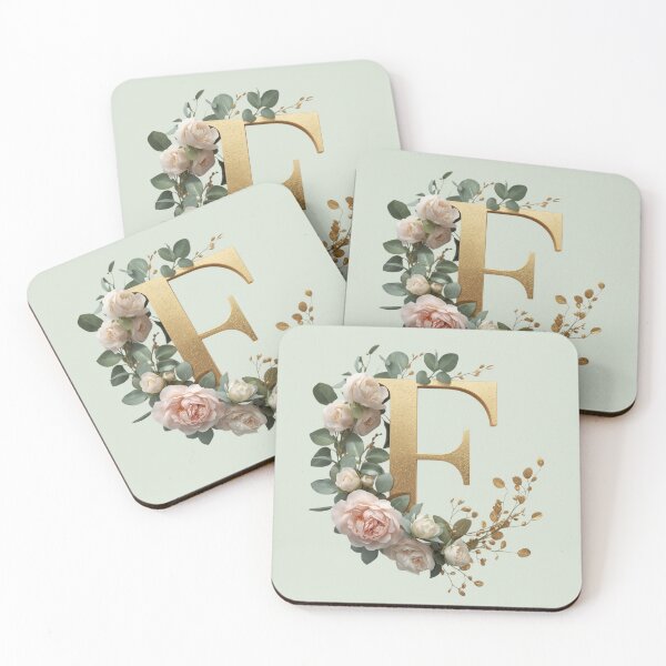 Item preview, Floral Gold Letter F Monogram – Coquette Christian Wall Art, Elegant Blush Rose Initial Print, Faith-Inspired Feminine Gift designed and sold by AmenAlways.