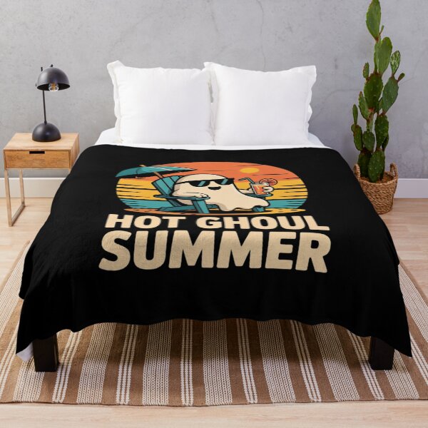 Item preview, Funny Ghost Hot Ghoul Summer Sunset Halloween Pun Summerween designed and sold by PeteHomenick.
