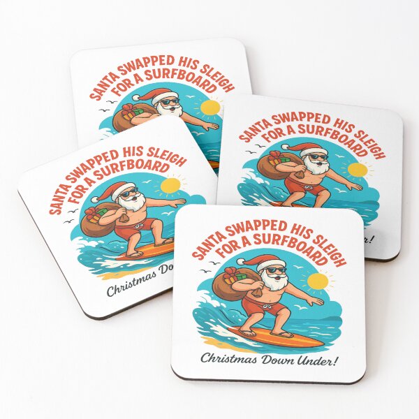 Item preview, Santa Swapped His Sleigh for a Surfboard – New Zealand Christmas Beach Fun designed and sold by Globalcitytees.