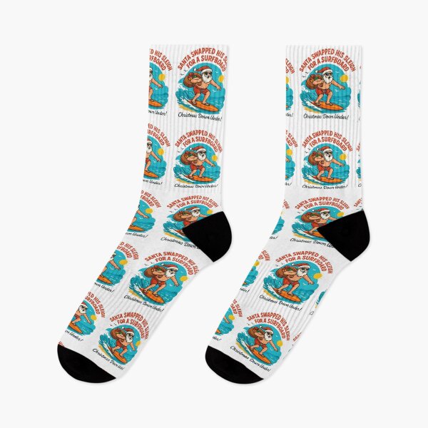 Item preview, Santa Swapped His Sleigh for a Surfboard – New Zealand Christmas Beach Fun designed and sold by Globalcitytees.