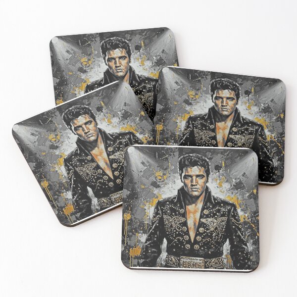 Item preview, Elvis Presley Gold Jumpsuit: Abstract Pop Art Canvas | The King of Rock designed and sold by Art's Diner.