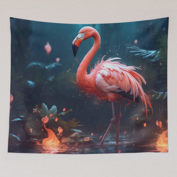 Item preview, Portrait of a flamingo on a colorful background. Emotive portrait designed and sold by anytka.