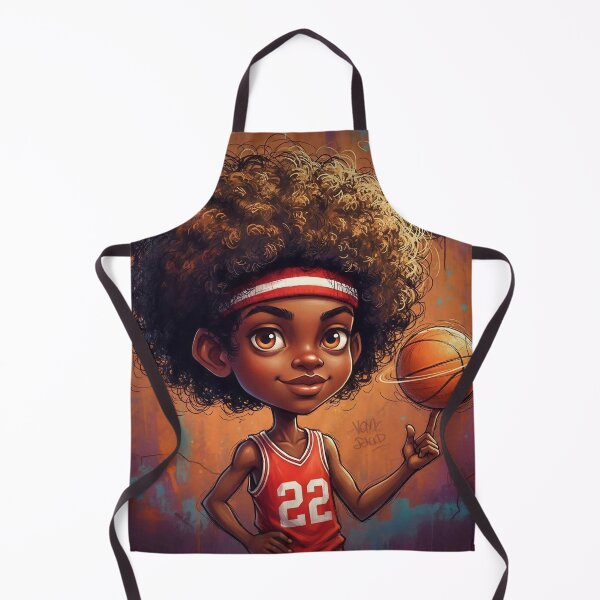Item preview, Cute Afro Kid Basketball Player Spinning Ball — Cartoon Street Art Illustration in  Jersey designed and sold by Pixel Pout.