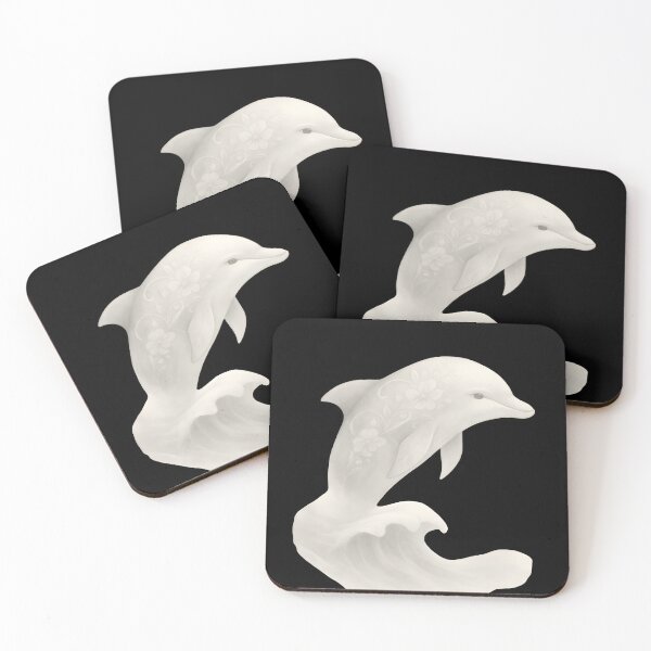 Item preview, Delicate Floral Dolphin Leaping Above Waves designed and sold by PandaTShirtShop.