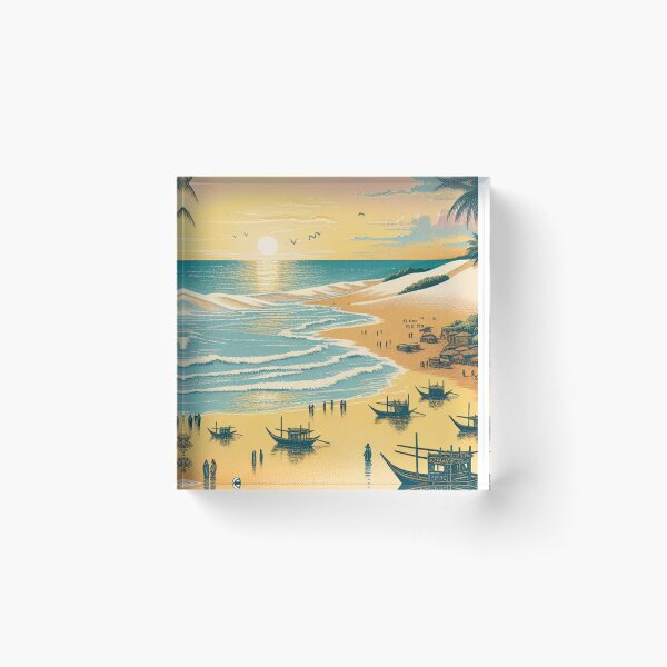 Item preview, Ukiyo-e Woodblock Print of Natal, Brazil – Edo-Style Tropical Coastline designed and sold by Vandy Fullam.