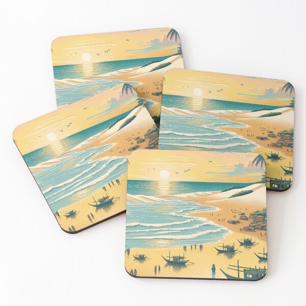 Item preview, Ukiyo-e Woodblock Print of Natal, Brazil – Edo-Style Tropical Coastline designed and sold by Vandy Fullam.