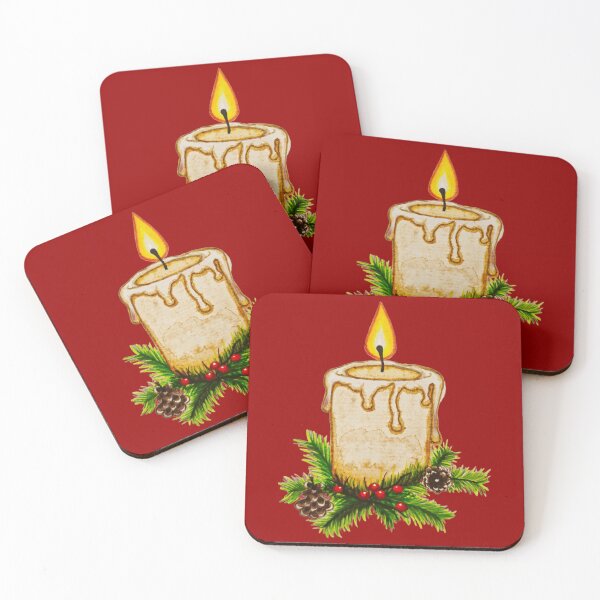 Item preview, Watercolor Christmas Candle - handmade. designed and sold by Greitas.