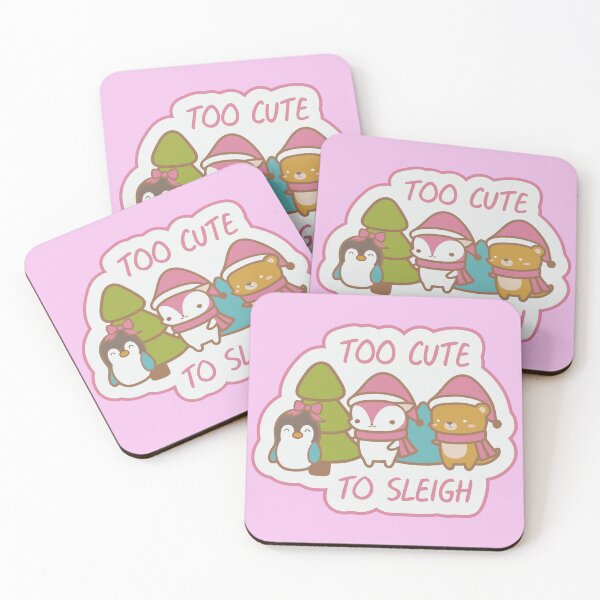 Item preview, Too Cute To Sleigh Kawaii Animals | Pink Christmas Pun & Adorable Pastel Holiday designed and sold by Taanva.