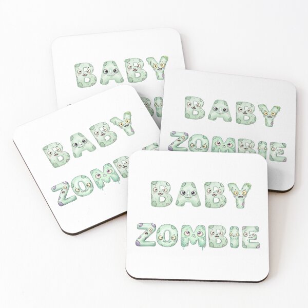 Item preview, Cute Baby Zombie Typography – Adorable Green Zombie Font Design designed and sold by ChibiNekoSpace.