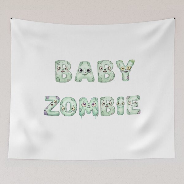 Item preview, Cute Baby Zombie Typography – Adorable Green Zombie Font Design designed and sold by ChibiNekoSpace.