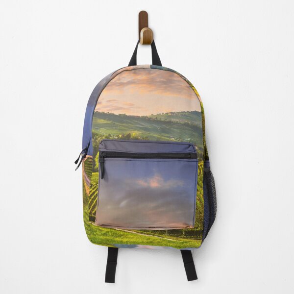 Item preview, Langhe vineyards view and a road in Barolo at sunset, Piedmont, Italy designed and sold by Stefano Orazzini.