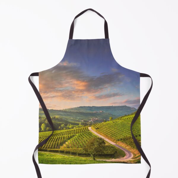 Item preview, Langhe vineyards view and a road in Barolo at sunset, Piedmont, Italy designed and sold by Stefano Orazzini.