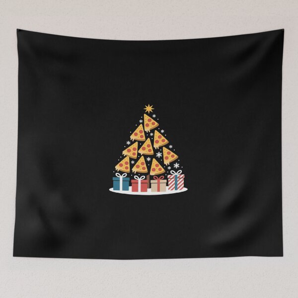 Aperçu de l'œuvre Sapin de Noël avec guirlandes lumineuses et pizza - Pyjamas de Noël pour garçons et filles créée et vendue par dainegilbert.