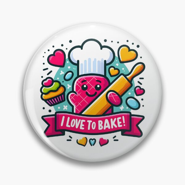 Item preview, Cute Baking Chef with Rolling Pin - I Love to Bake! designed and sold by The-T-In-Retro.
