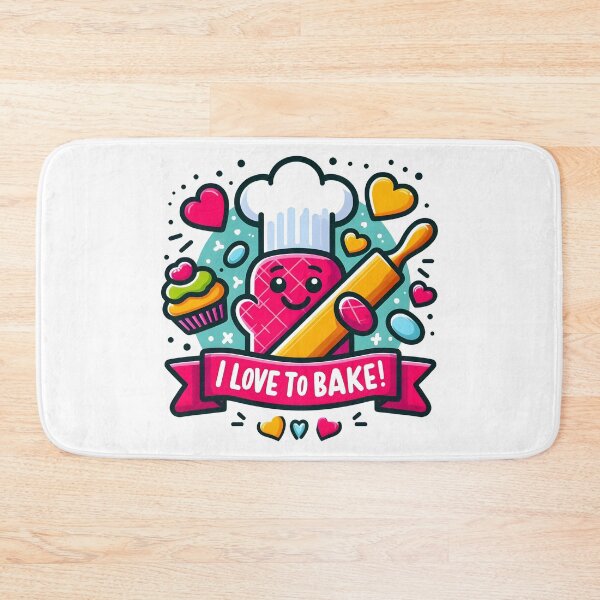 Item preview, Cute Baking Chef with Rolling Pin - I Love to Bake! designed and sold by The-T-In-Retro.