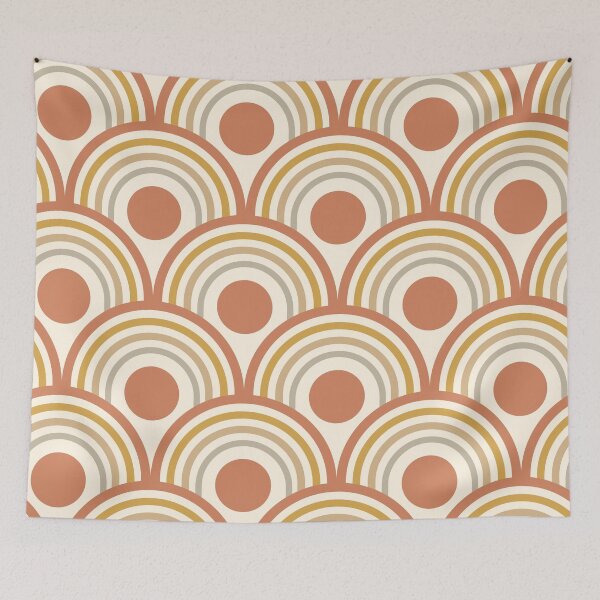 Item preview, Mid Century Terracotta Circles on Earth tone rainbows designed and sold by Yasminepatterns .