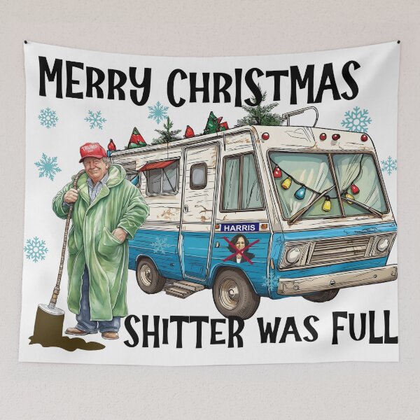 Item preview, Merry Christmas shitter was full President Donald Trump  designed and sold by RenettaFunky.