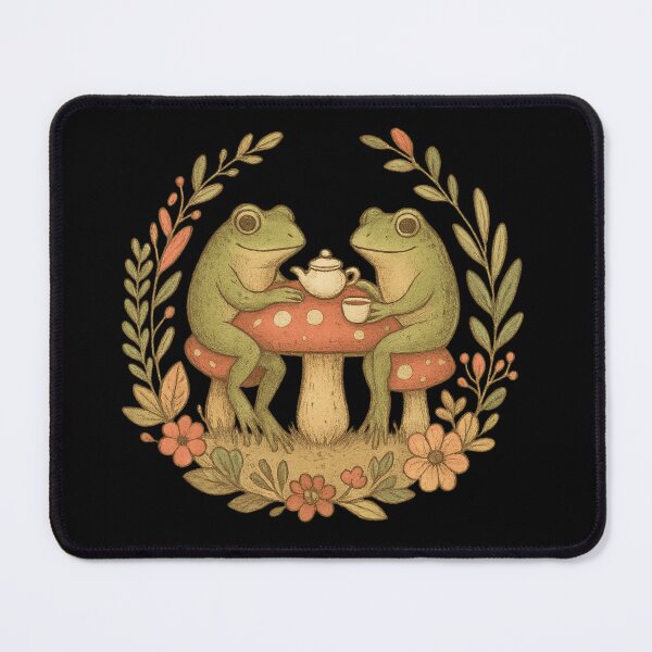 Item preview, Cottagecore Frogs Tea Party Whimsical Mushroom Aesthetic designed and sold by haitrieuic96.
