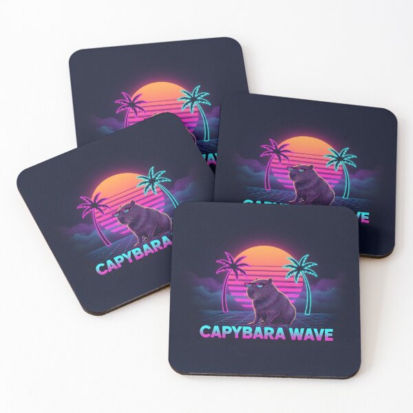 Item preview, Chill Capybara Retro Synthwave Sunset | 80s Vaporwave Aesthetic Animal Art designed and sold by SergioMiklos.