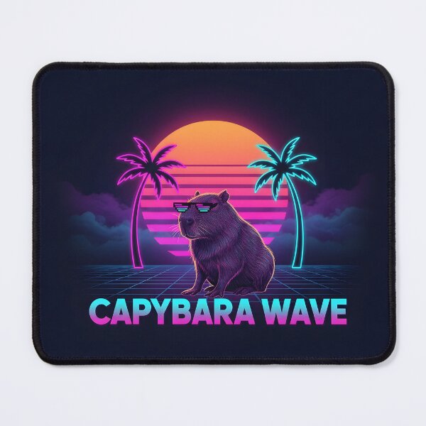 Item preview, Chill Capybara Retro Synthwave Sunset | 80s Vaporwave Aesthetic Animal Art designed and sold by SergioMiklos.