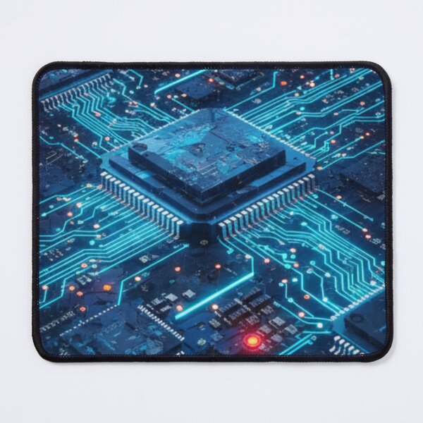 Item preview, Circuitry Chaos Neon Tech Desk Mat & Coding Mousepad designed and sold by NeoArtsStudio.