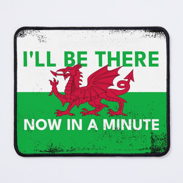 Item preview, Welsh Dragon Flag - Be There Now In A Minute (Vintage Style) designed and sold by Designs by Jesabee.