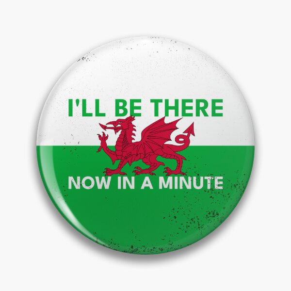 Item preview, Welsh Dragon Flag - Be There Now In A Minute (Vintage Style) designed and sold by Designs by Jesabee.