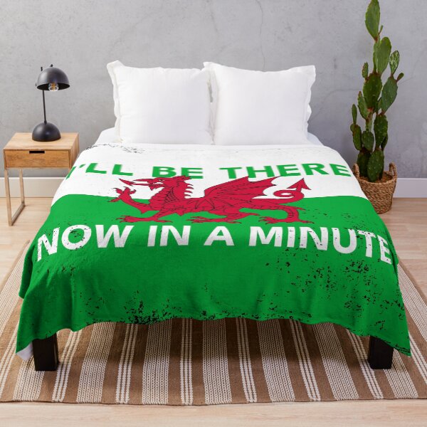 Item preview, Welsh Dragon Flag - Be There Now In A Minute (Vintage Style) designed and sold by Designs by Jesabee.