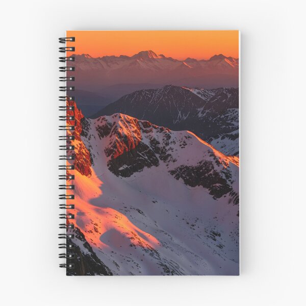 Item preview, Snowy Mountain Range Peaks at Vibrant Sunrise designed and sold by homydesign.