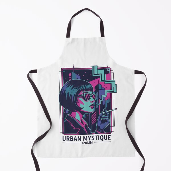 Item preview, Urban Mystique Woman Smoking in Neon Cyberpunk Style. designed and sold by Spark2Seduction.