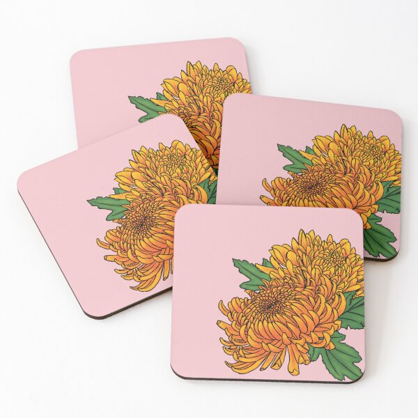 Item preview, Orange and Yellow Chrysanthemum November Birth Flower designed and sold by MeMaKiDesign.