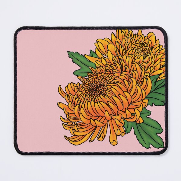 Item preview, Orange and Yellow Chrysanthemum November Birth Flower designed and sold by MeMaKiDesign.