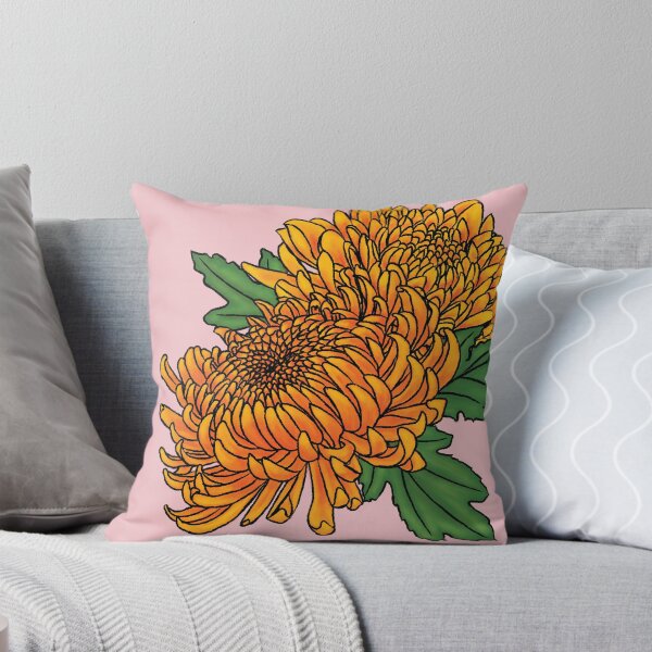 Item preview, Orange and Yellow Chrysanthemum November Birth Flower designed and sold by MeMaKiDesign.
