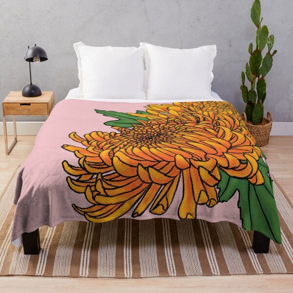 Item preview, Orange and Yellow Chrysanthemum November Birth Flower designed and sold by MeMaKiDesign.